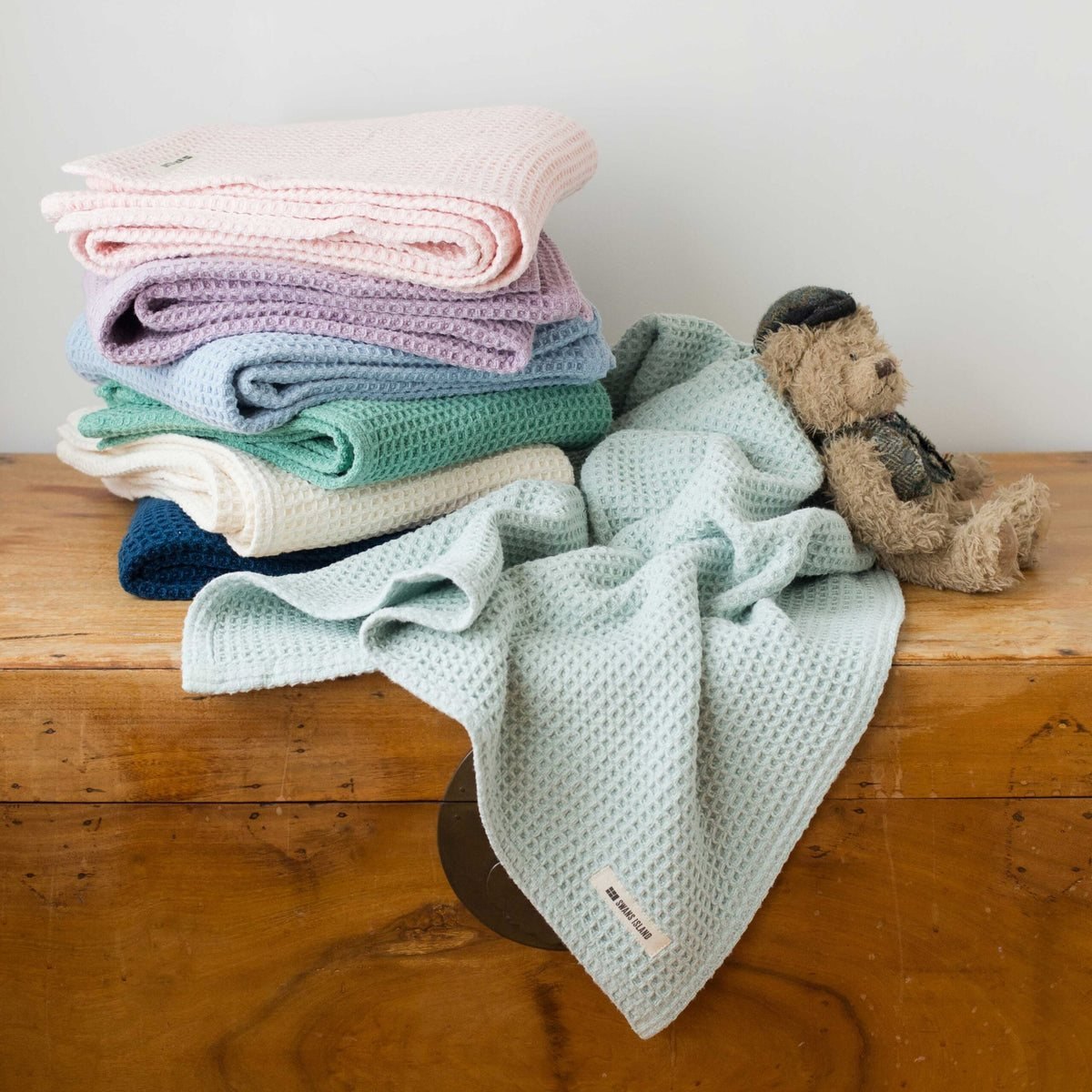 Cotton Waffle Weave Toddler Blanket