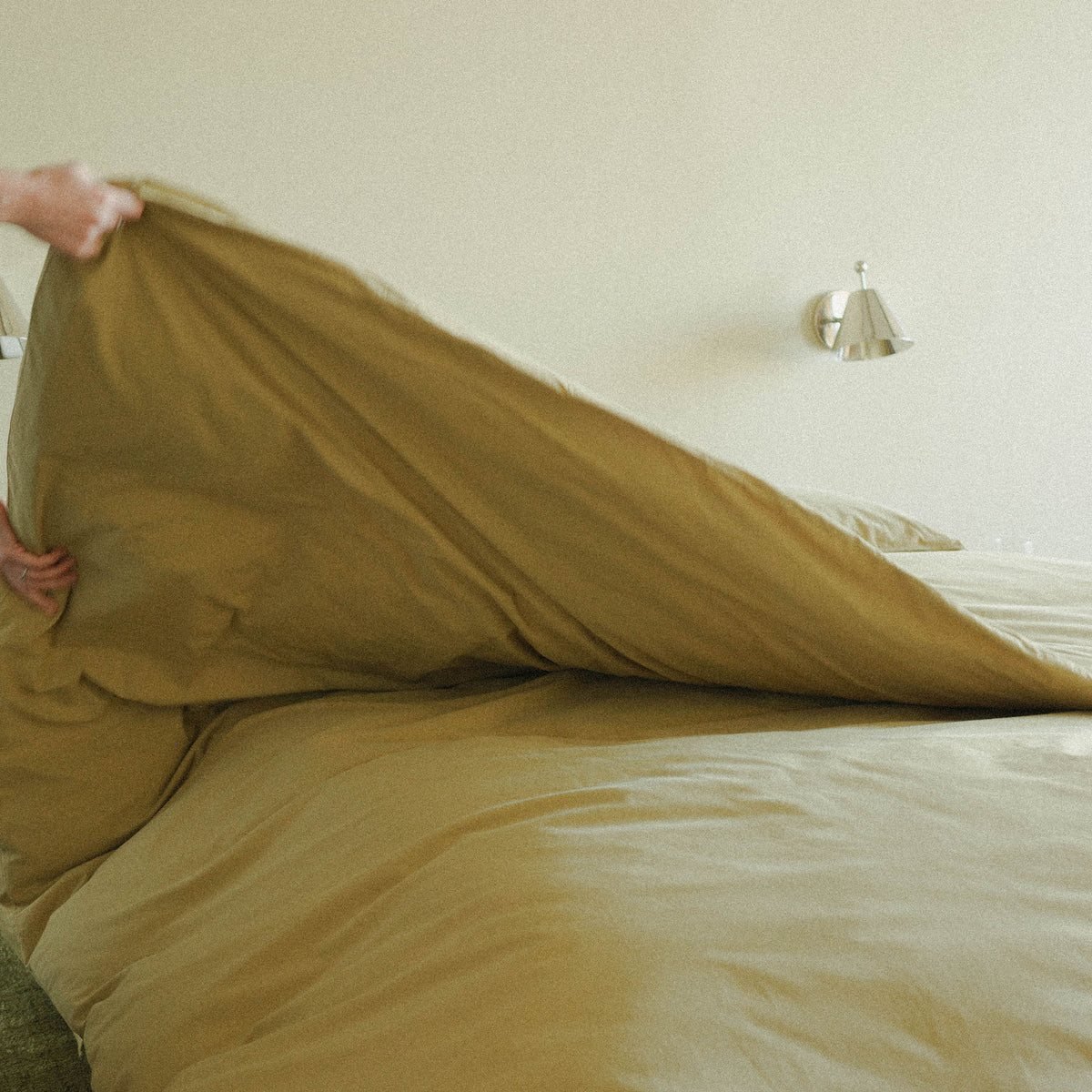 Duvet Cover Percale - Pale Olive