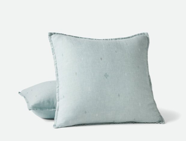 Cambria Embroidered Linen Decorative Throw Pillow Cover view 4