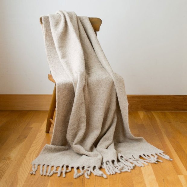 Chunky Alpaca Brushed Boucle Throw view 2