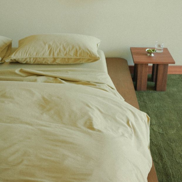 Duvet Cover Percale - Pale Olive view 3