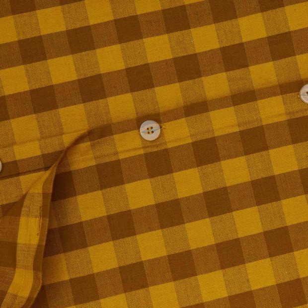Essential Gingham Duvet - Mustard/Bronze view 3