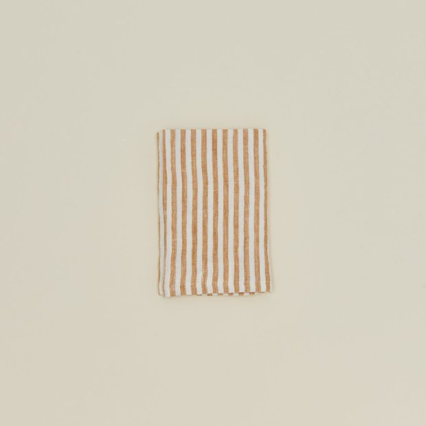 Leon Striped Linen Napkin - Yellow view 1