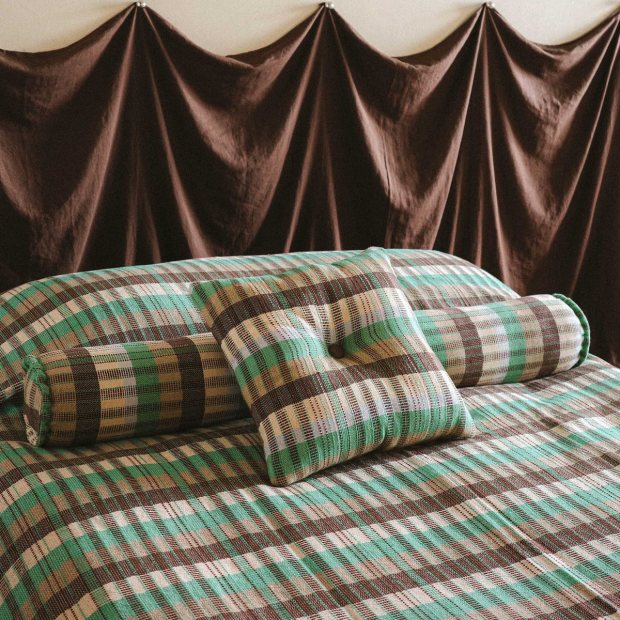Yara Bolster Pillow Cover - Cocoa / Palma view 2